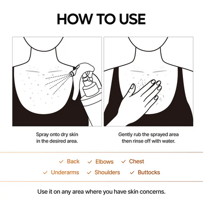 🍊 Kojic Acid Body Peeling Spray – Reveal Smoother, Brighter Skin ✨