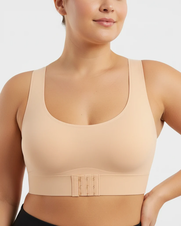 💗 Cross Back Wireless Bra – Front Closure, Comfortable Support & Smooth Fit