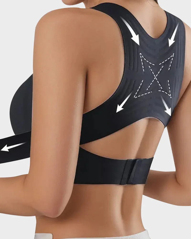 💗 Cross Back Wireless Bra – Front Closure, Comfortable Support & Smooth Fit