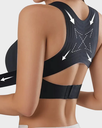 💗 Cross Back Wireless Bra – Front Closure, Comfortable Support & Smooth Fit