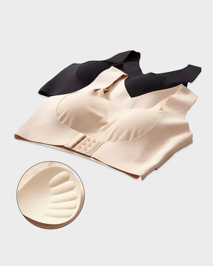 💗 Cross Back Wireless Bra – Front Closure, Comfortable Support & Smooth Fit