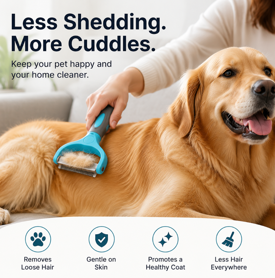 Slimoly™ GentleGroom Pro – Dual-Sided Pet Grooming Rake